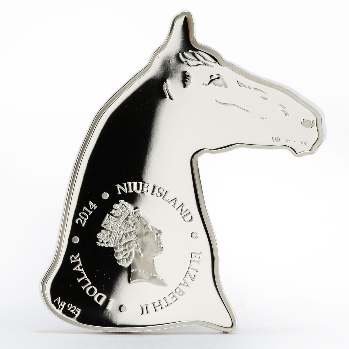 Niue 1 dollar Lunar Calendar series Year of the Horse colored silver coin 2014