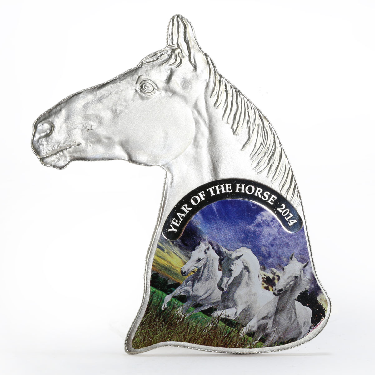 Niue 1 dollar Lunar Calendar series Year of the Horse colored silver coin 2014