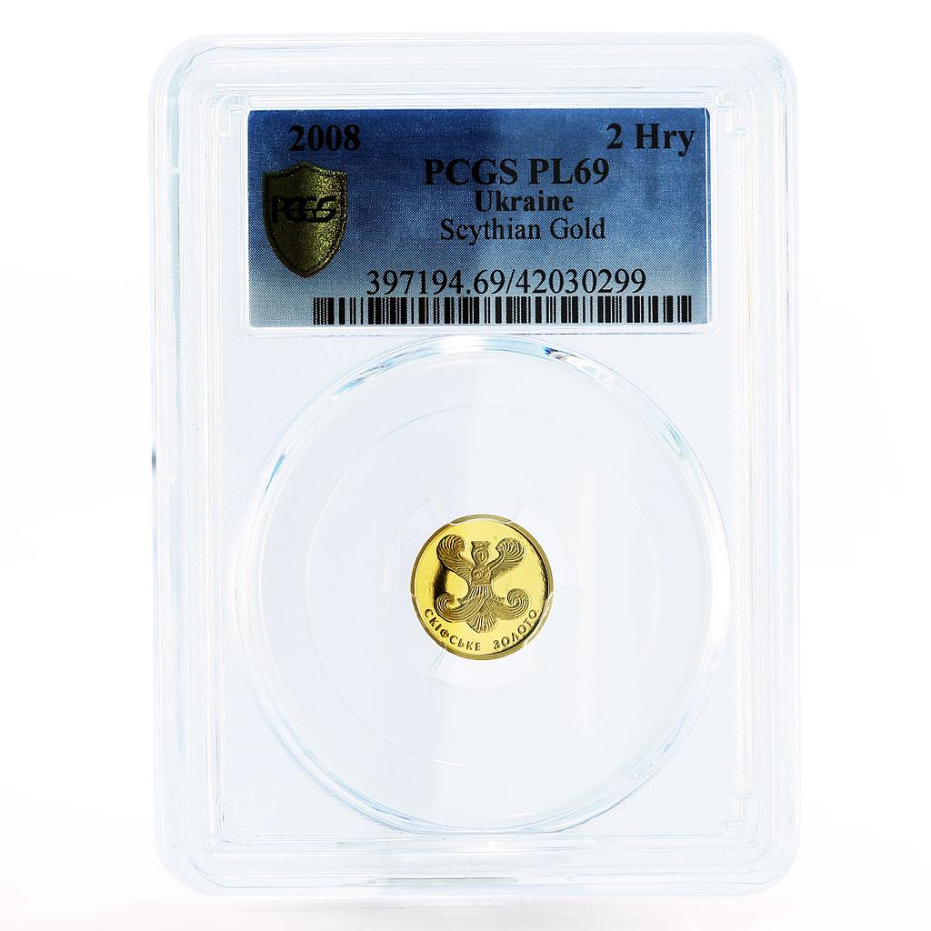 Ukraine 2 hryvnias Scythian Gold PL69 PCGS gold coin 2008