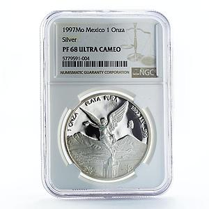 Mexico 1 onza Libertad Angel of Independence PF68 NGC proof silver coin 1997