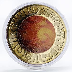 Australia 5 dollars Planetary Coins series the Sun aluminium coin 2017