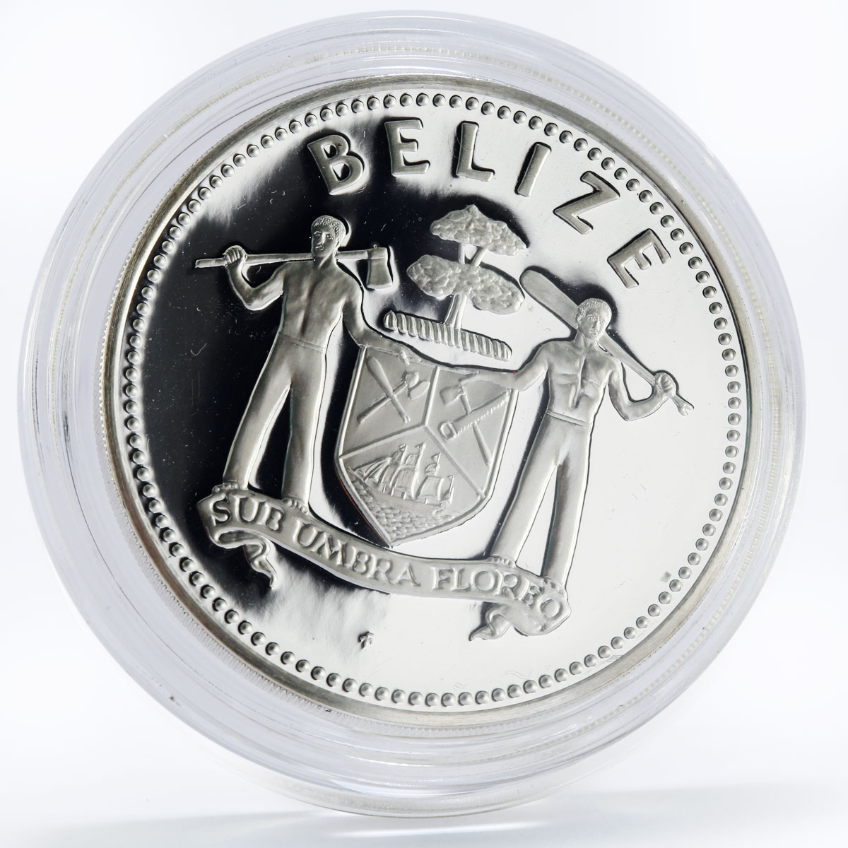 Belize 25 dollars 10th Anniversary of Caribbean Bank proof silver coin 1980