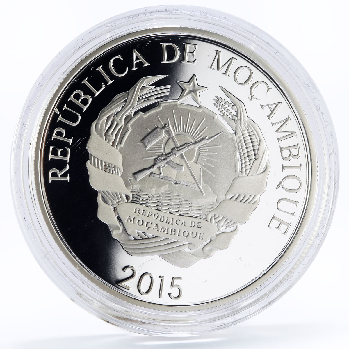 Mozambique 200 meticais 35 Years of the Metical proof silver coin 2015