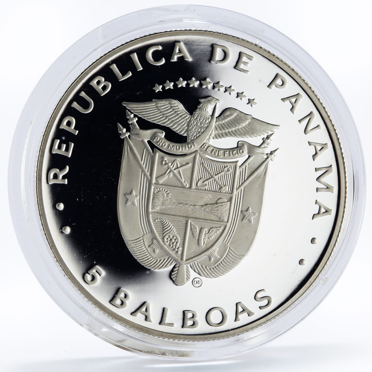 Panama 5 balboas Land of Champions series Boxer proof silver coin 1980