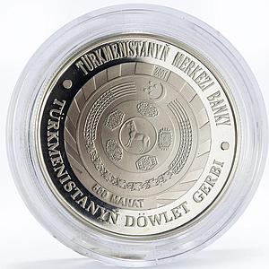 Turkmenistan 500 manat 61th Anniversary of Niyazov proof silver coin 2001