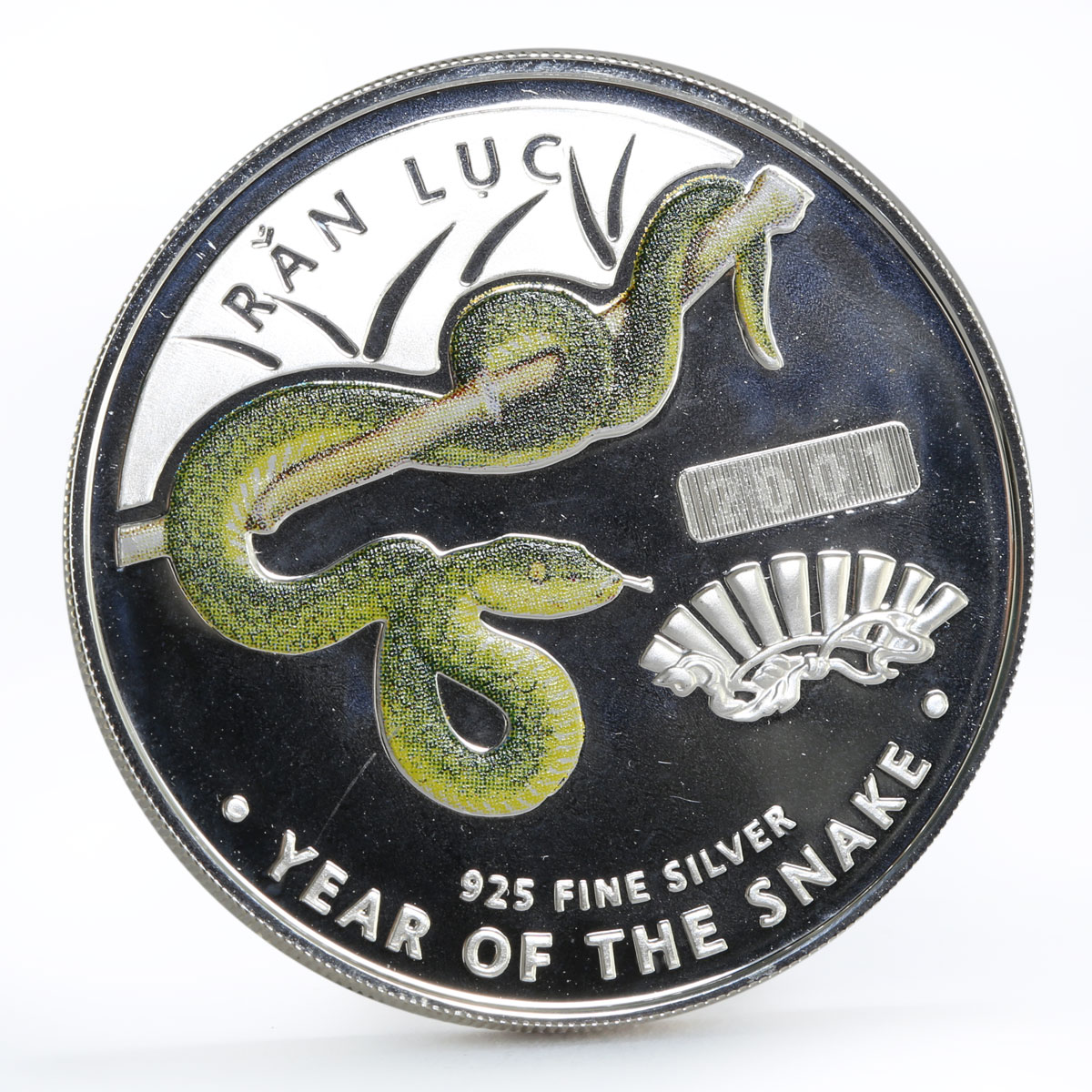 Vietnam 10000 dong Year of the Snake colored silver coin 2001