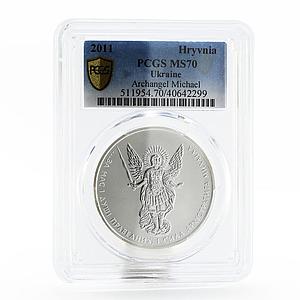 Ukraine 1 hryvnia Faith series Archangel Michael MS70 PCGS silver coin 2011