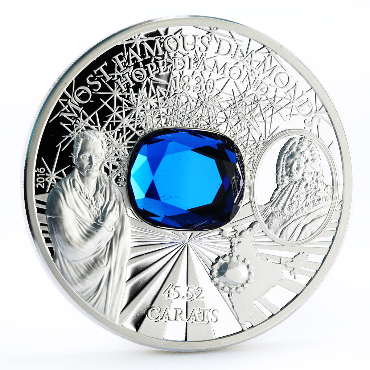 Cook Islands 10 dollars The Most Famous Diamonds series Hope silver coin 2016