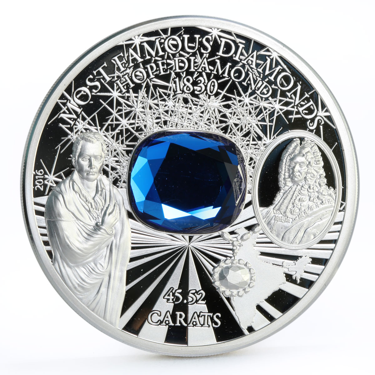 Cook Islands 10 dollars The Most Famous Diamonds series Hope silver coin 2016