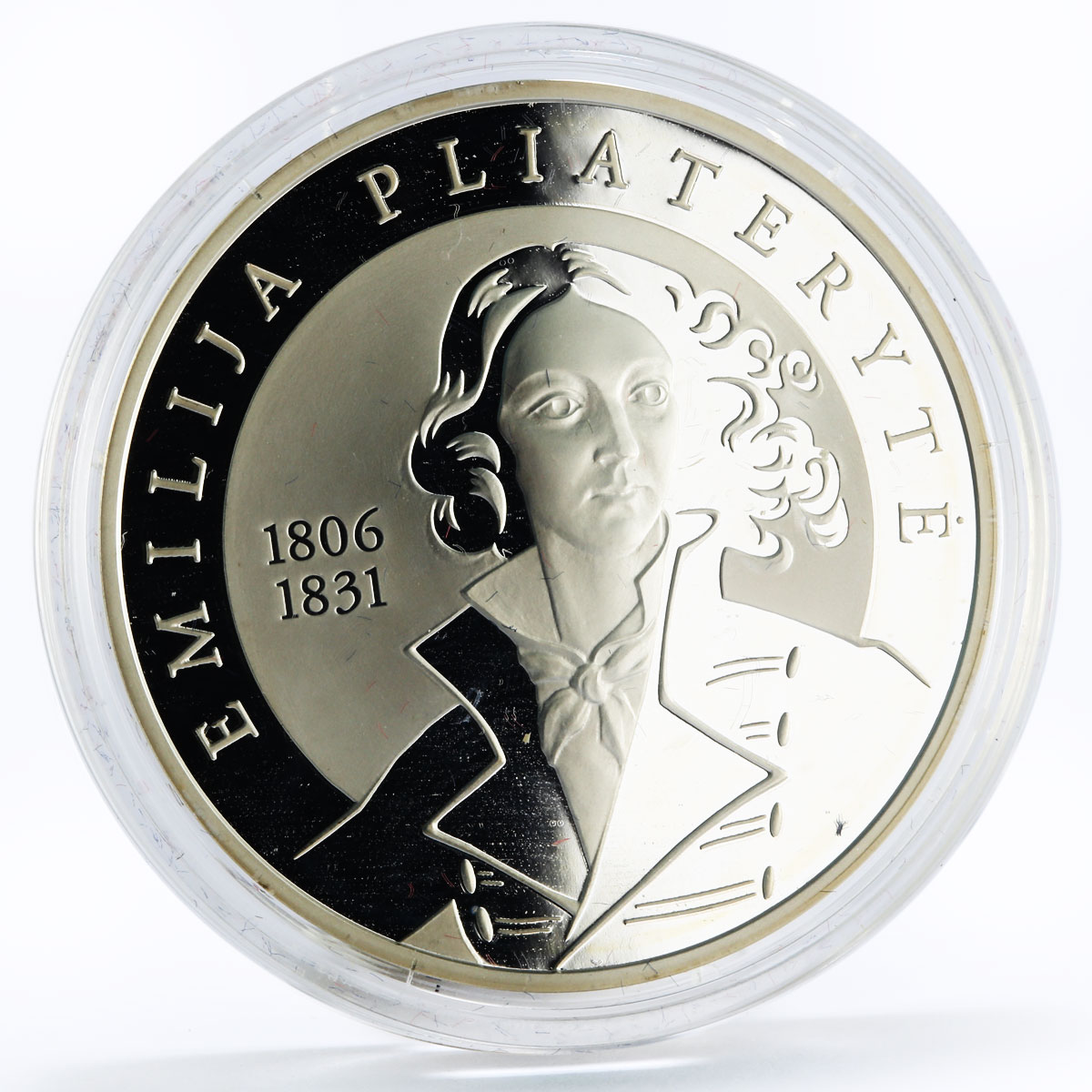 Lithuania 50 litu 200th Anniversary of Emilija Pliateryte proof silver coin 2006