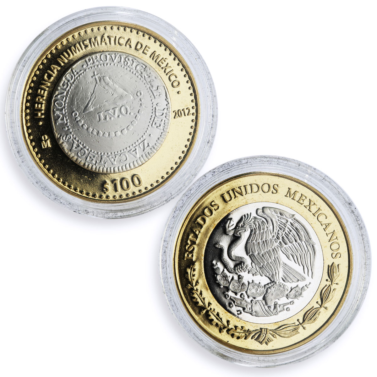 Mexico set of 6 coins Numismatic Heritage of Mexico Series II bimetal coins 2012