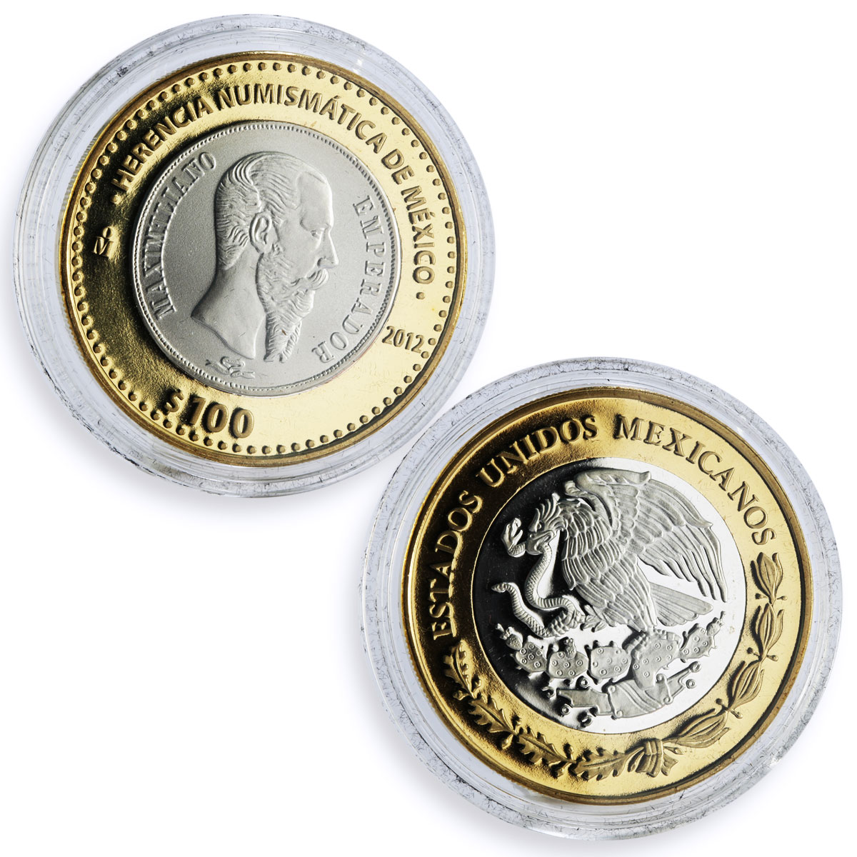 Mexico set of 6 coins Numismatic Heritage of Mexico Series II bimetal coins 2012