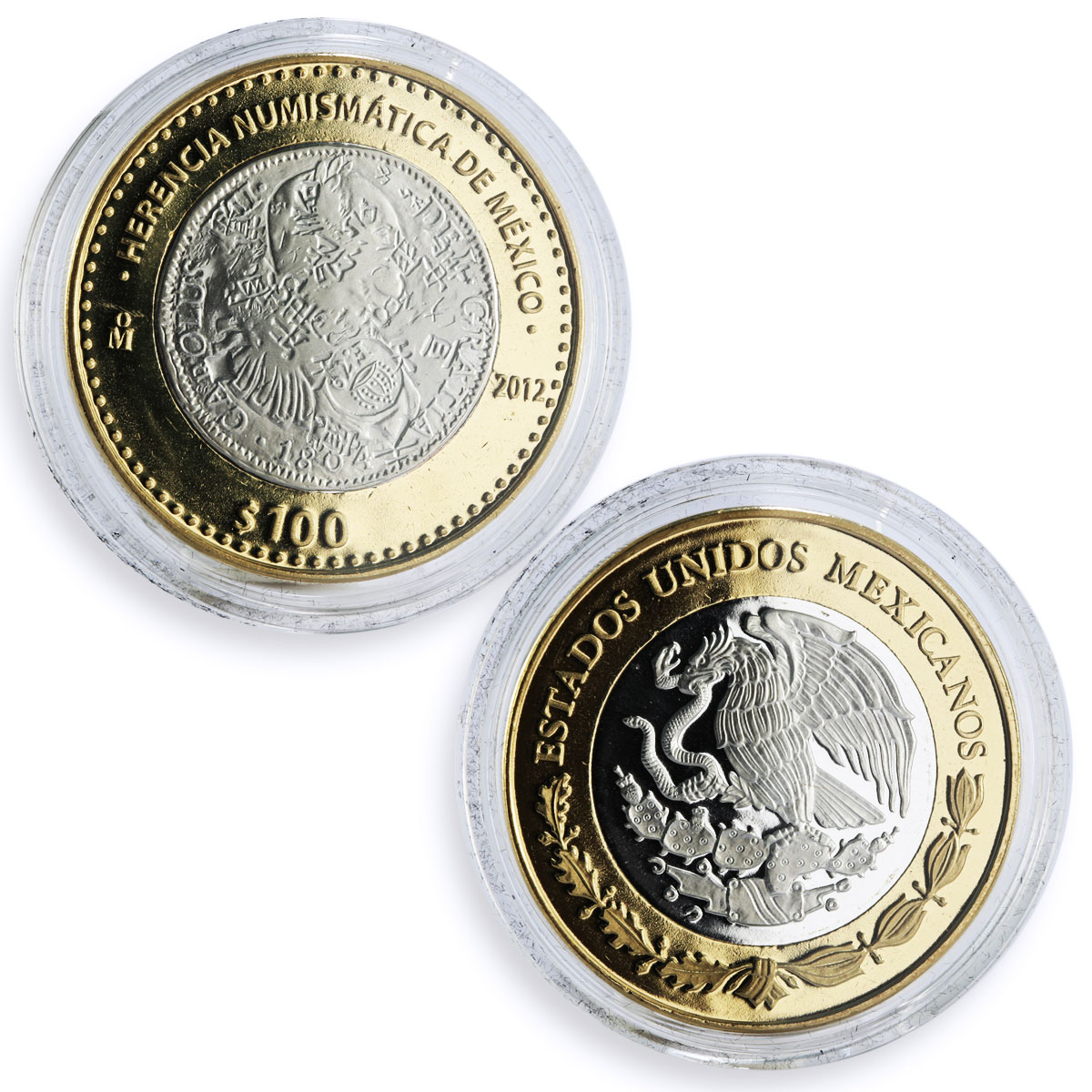 Mexico set of 6 coins Numismatic Heritage of Mexico Series II bimetal coins 2012