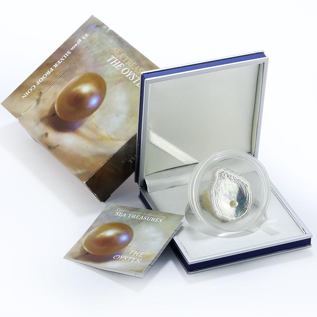 Palau 5 dollars Oyster Sea Treasures Pearl proof silver coin 2011