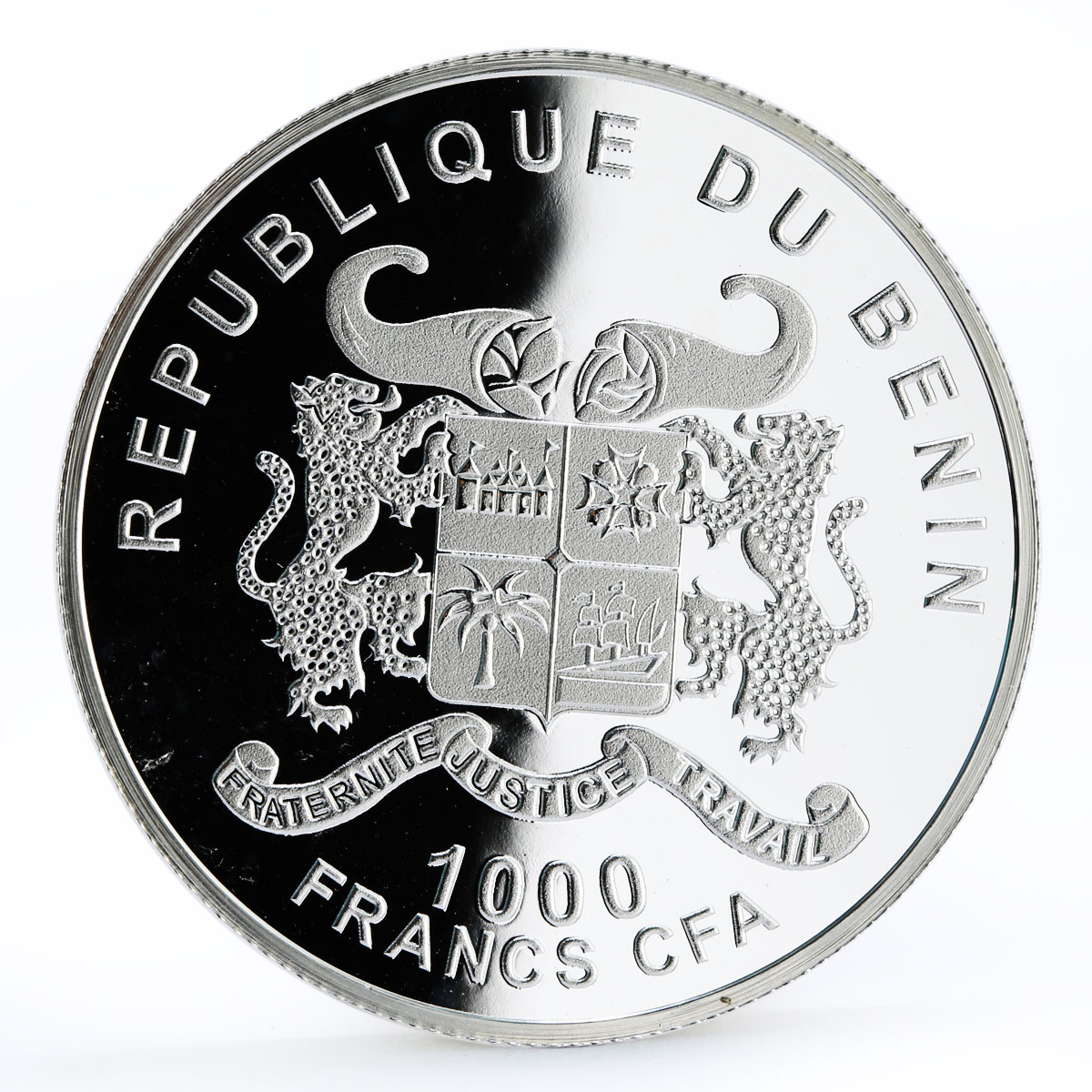 Benin 1000 francs Year of the Horse series Pegasus colored silver coin 2014