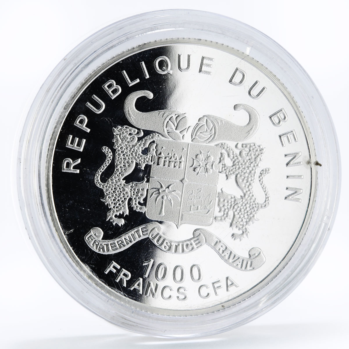 Benin 1000 francs Year of the Horse series Pegasus colored silver coin 2014