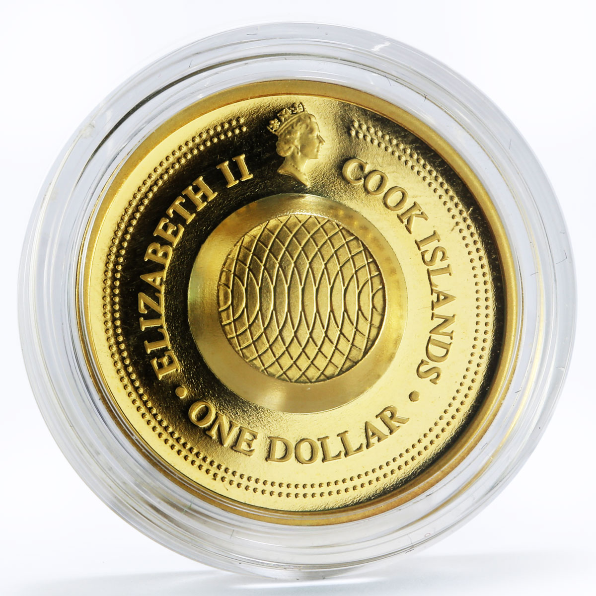 Cook Islands 1 dollar Gemstone Zodiac Signs series Libra gilded silver coin 2003