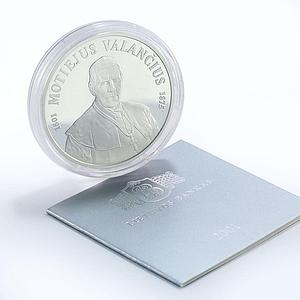 Lithuania 50 litu 200th Anniversary of Motiejus Valancius proof silver coin 2001