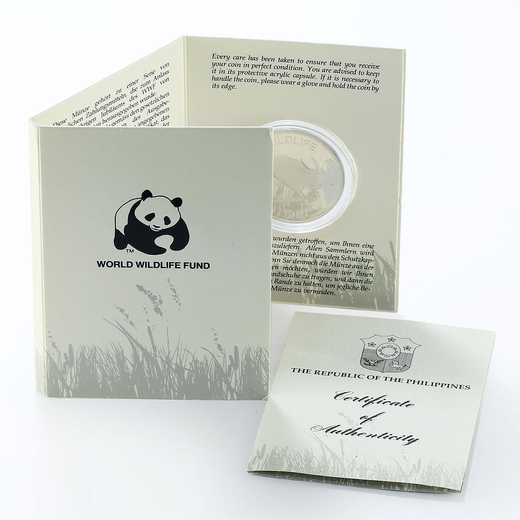 Philippines 200 piso WWF series Mindoro Buffalo proof silver coin 1987