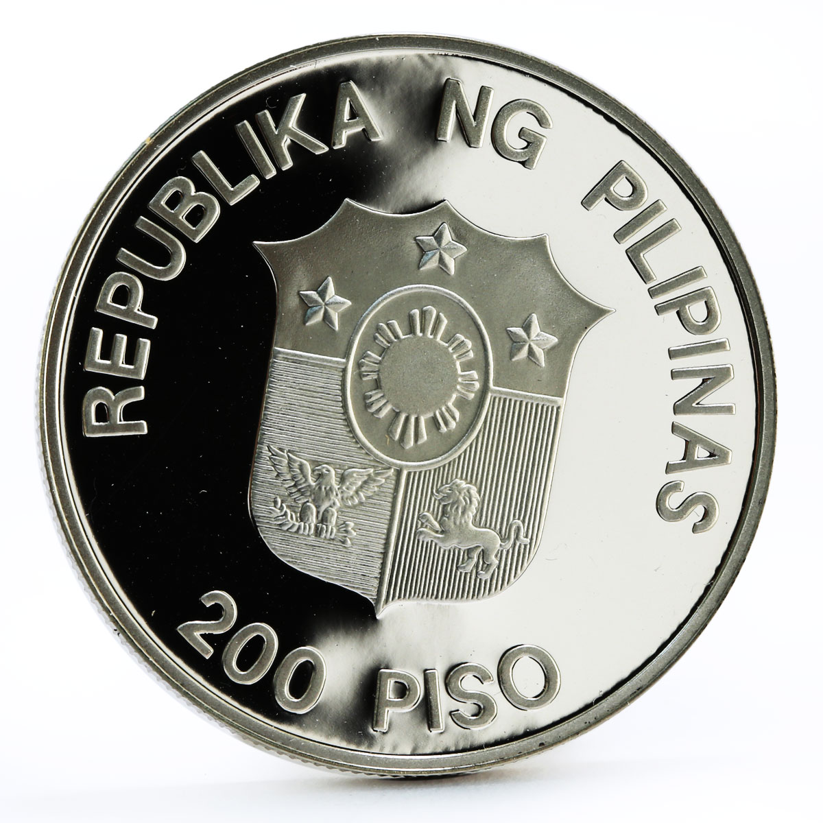 Philippines 200 piso WWF series Mindoro Buffalo proof silver coin 1987