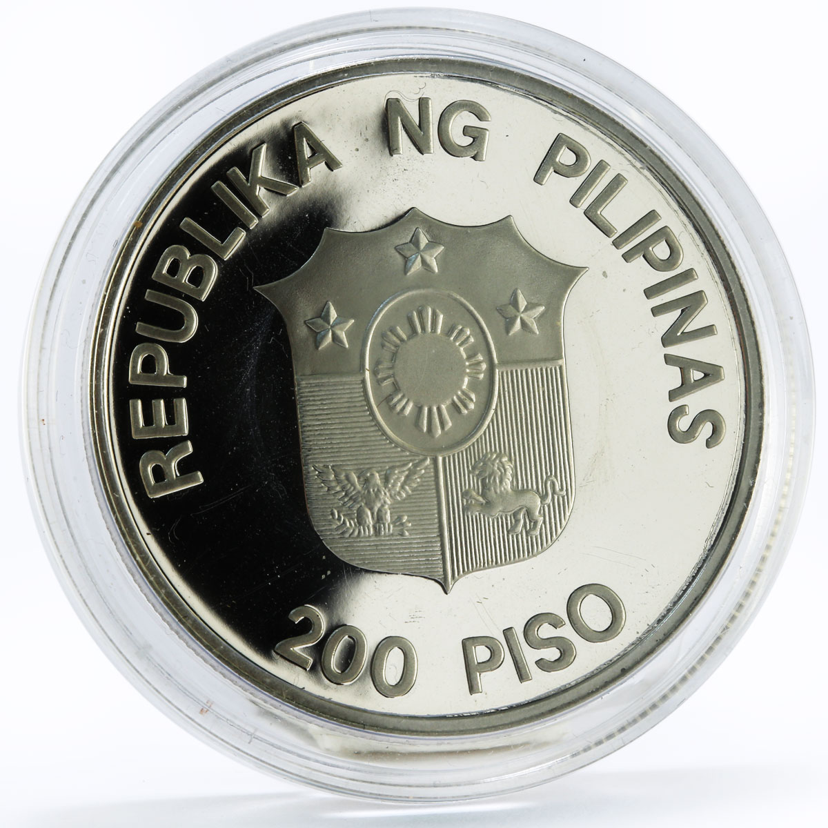 Philippines 200 piso WWF series Mindoro Buffalo proof silver coin 1987