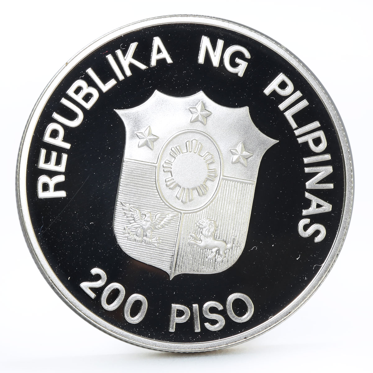 Philippines 200 piso WWF series Mindoro Buffalo proof silver coin 1987