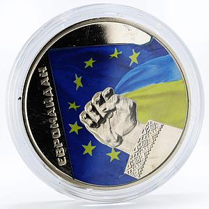 Ukraine 5 hryvnias Euromaidan and People nickel coin 2015