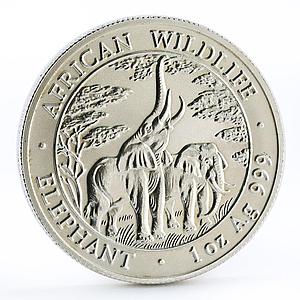 Zambia 5000 kwacha African Wildlife series Elephant silver coin 2003