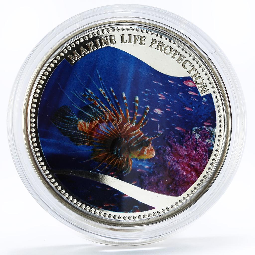 Palau 5 dollars Marine Life Protection series Lionfish silver coin 2009