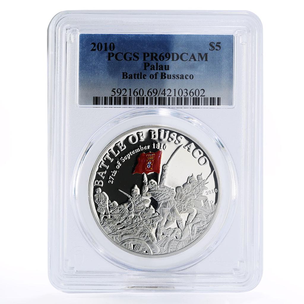 Palau 5 dollars 200 Years to the Battle of Bussaco PR69 PCGS silver coin 2010