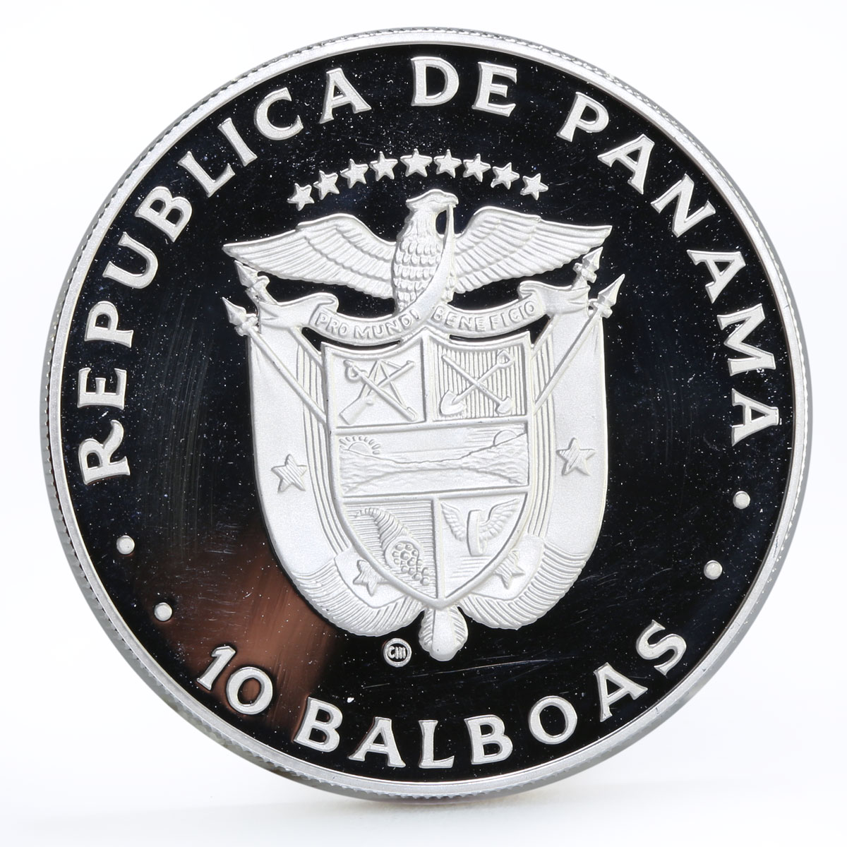 Panama 10 balboas Football World Cup in Spain Two Players proof silver coin 1982