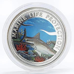 Palau 5 dollars Marine Life Protection series White Shark silver coin 1999