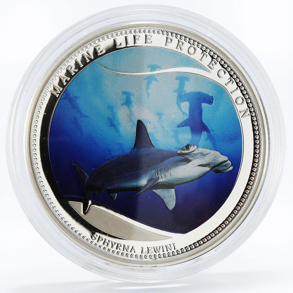 Palau 5 dollars Marine Life Protection series Hammerhead Shark silver coin 2010