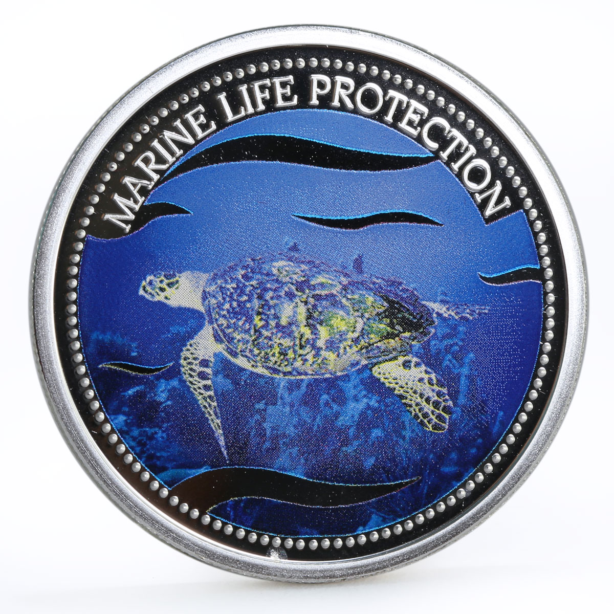 Palau 5 dollars Marine Life Protection series Loggerhead Turtle silver coin 2004