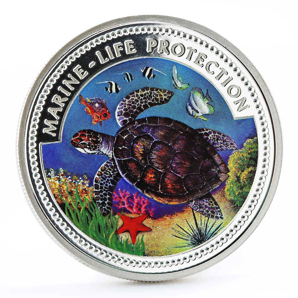 Palau 5 dollars Marine Life Protection series Sea Turtle silver coin 1998
