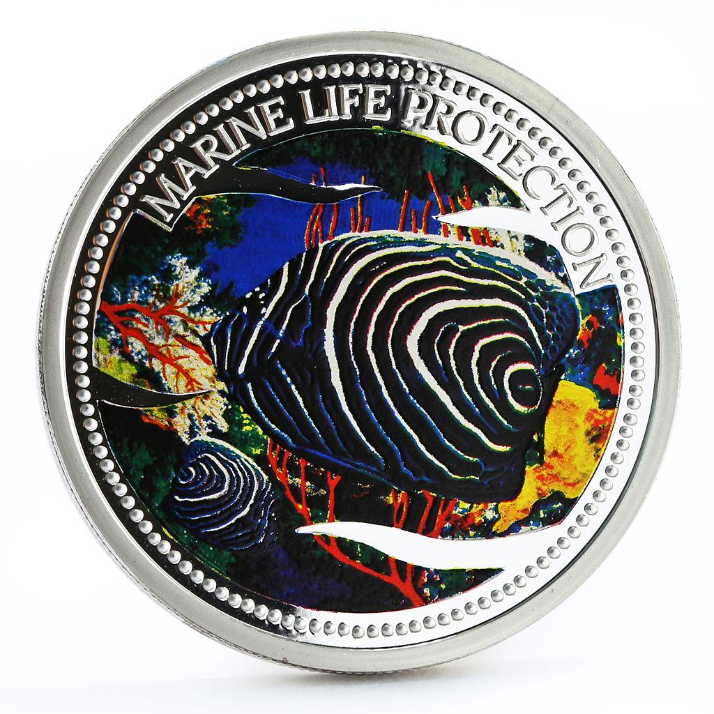 Palau 5 dollars Marine Life Protection series Lionfish silver coin 2005