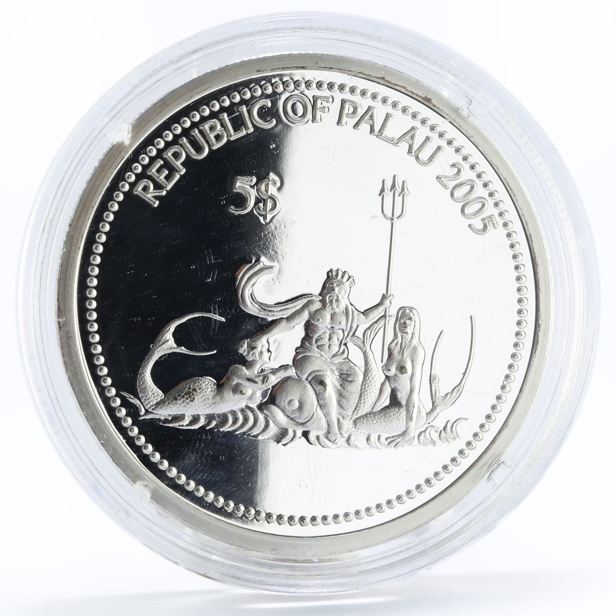 Palau 5 dollars Marine Life Protection series Lionfish silver coin 2005