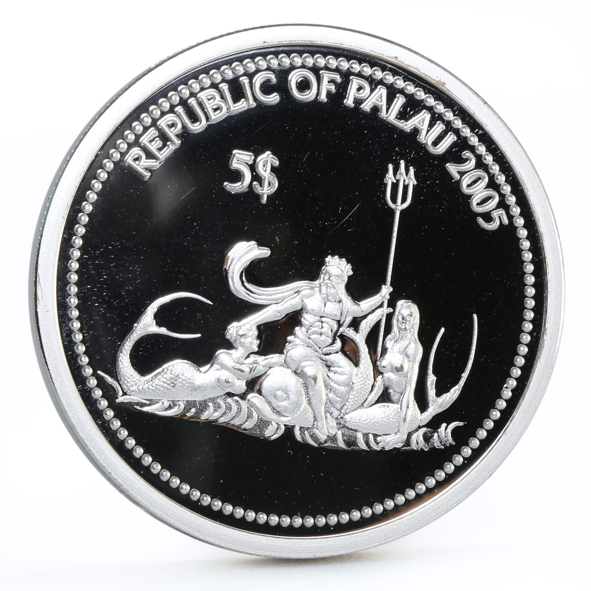 Palau 5 dollars Marine Life Protection series Lionfish silver coin 2005