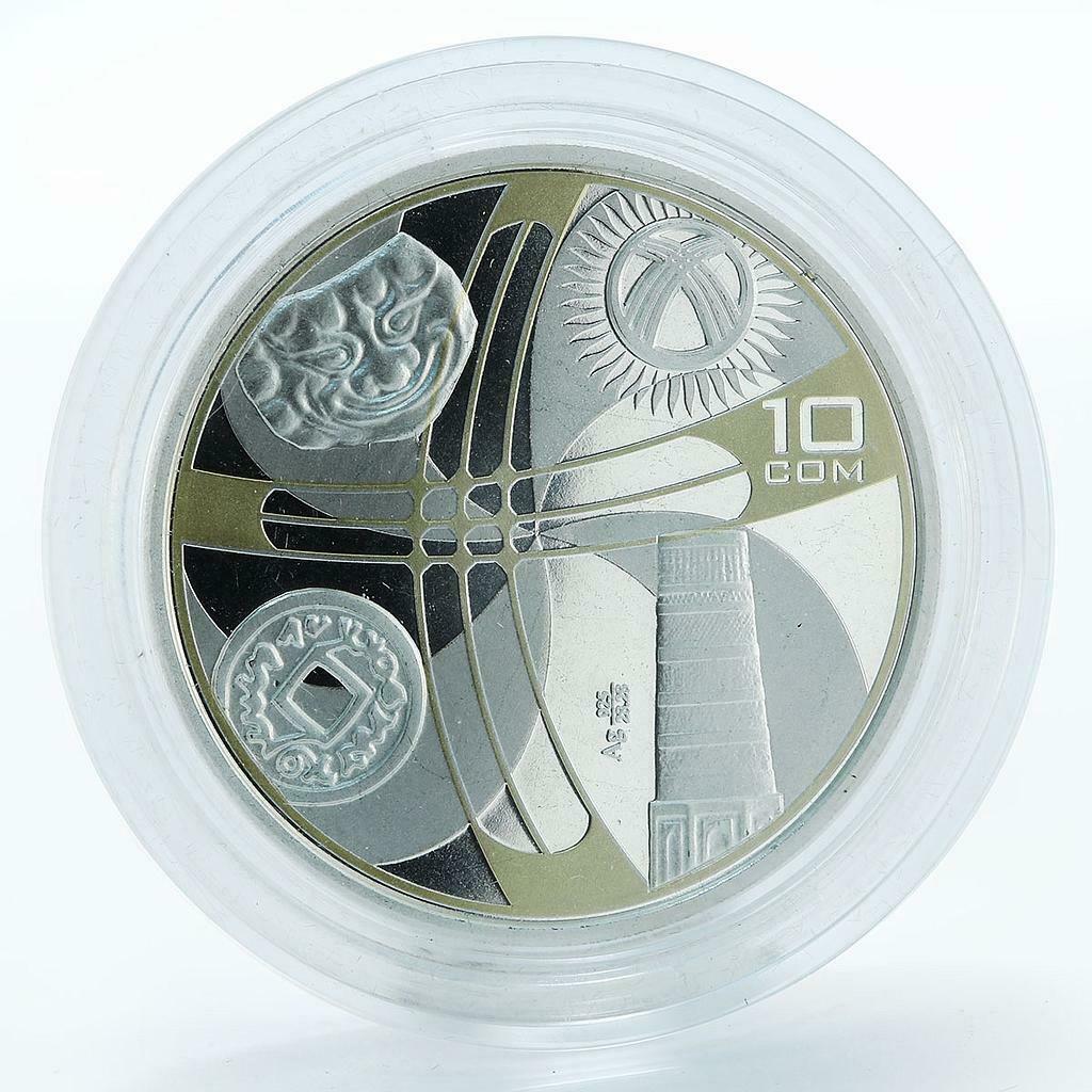 Kyrgyzstan 10 som Genesis of the Kyrgyz Statehood silver proof coin 2003