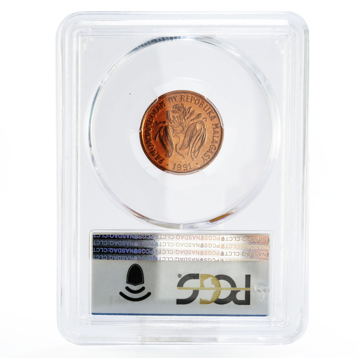 Madagascar 10 francs FAO series Bull MS67 PCGS copper coin 1991