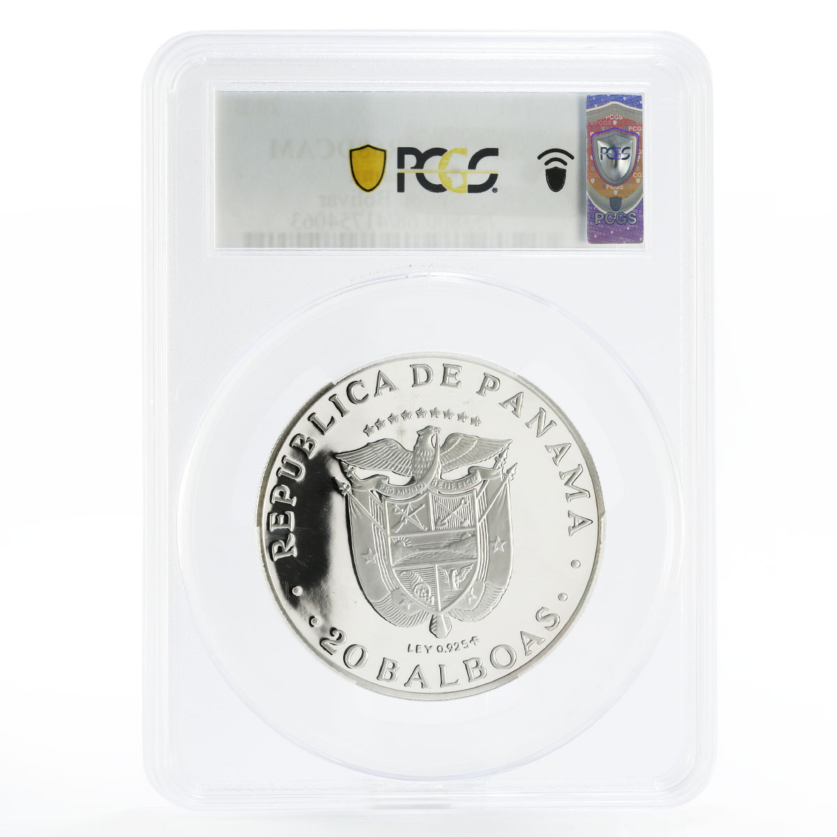 Panama 20 balboas Simon Bolivar The Liberator PR68 PCGS proof silver coin 1975