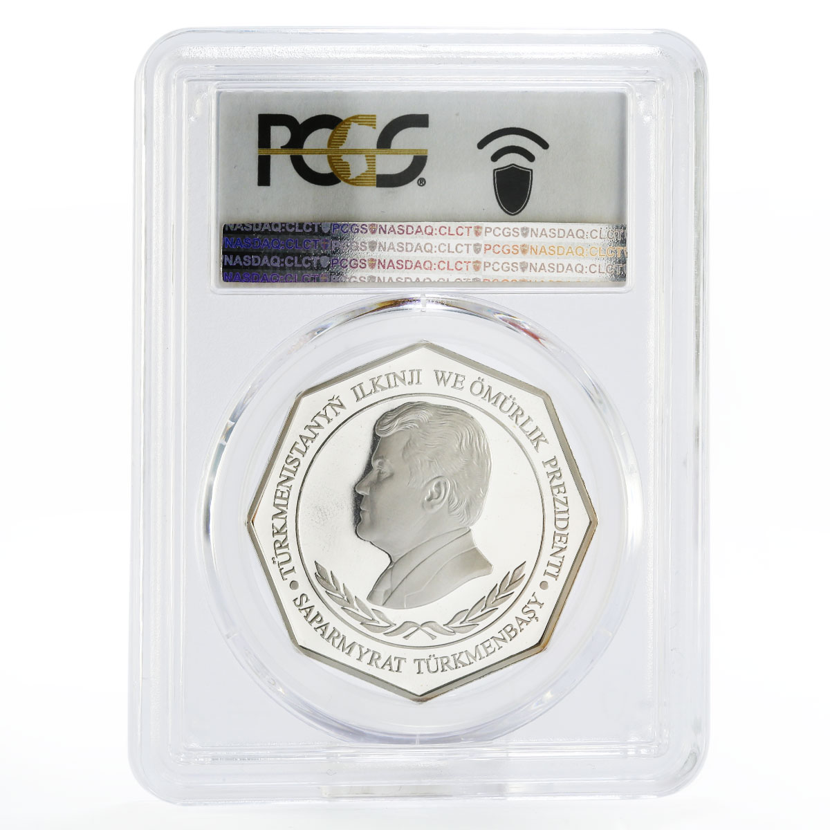Turkmenistan 500 manat Ak Bugdai PR69 PCGS silver coin 2004