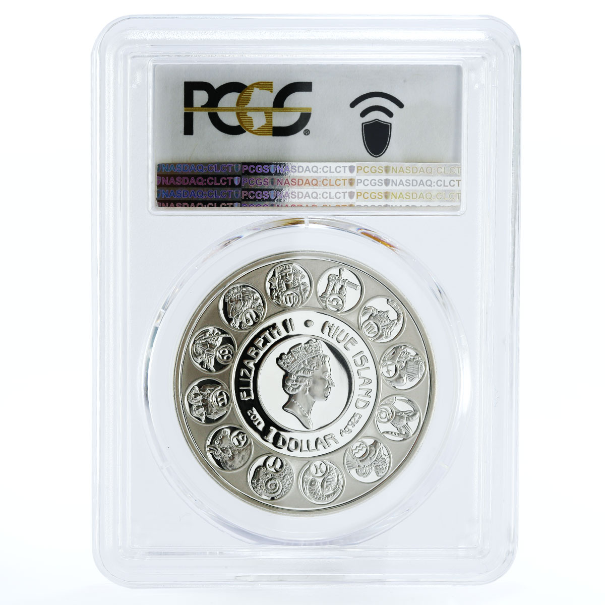 Niue 1 dollar A. Mucha Zodiac Series Gemini PR70 PCGS colored silver coin 2011