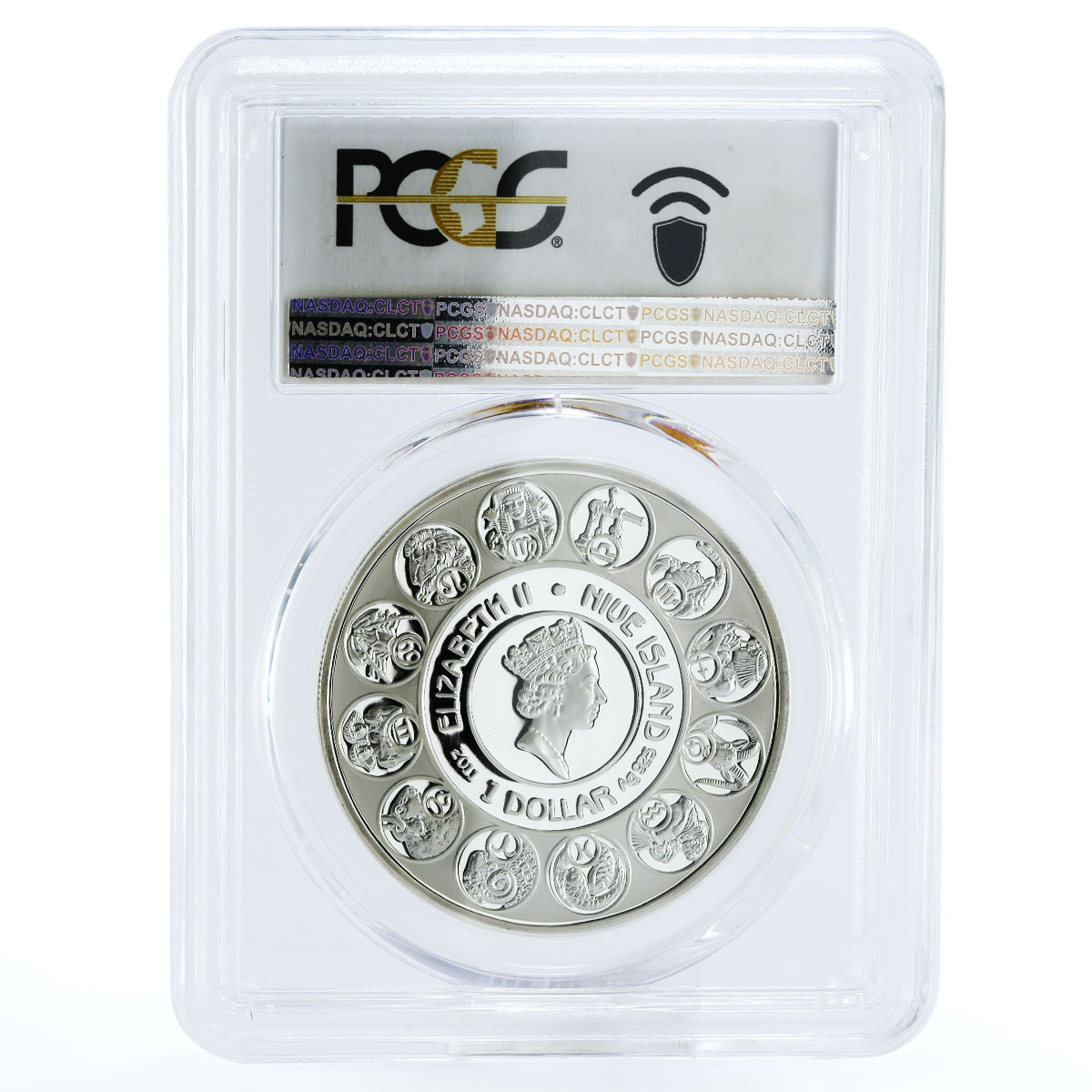 Niue 1 dollar A. Mucha Zodiac Series Cancer PR70 PCGS colored silver coin 2011