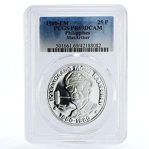 Philippines 25 piso 100 Years to Douglas McArthur PR69 PCGS silver coin 1980