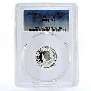 Philippines 25 sentimos Artist Juan Luna PR70 PCGS nickel coin 1979