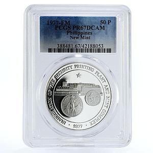 Philippines 50 pisos Inauguration of New Mint PR67 PCGS silver coin 1977