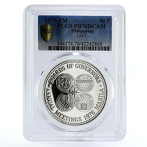 Philippines 50 pisos International Meetings PR70 PCGS proof silver coin 1976