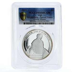 Fiji 2 dollars The Muses Polygymnia Sacred Poetry PR69 PCGS silver coin 2011