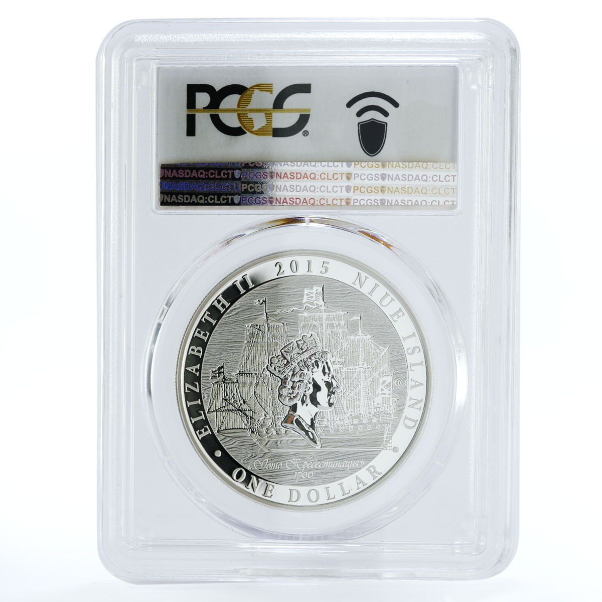 Niue 1 dollar Russian Tsars series Peter I and Ships PR70 PCGS silver coin 2015